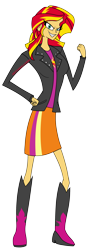 Size: 1172x3348 | Tagged: safe, artist:artthriller94, imported from derpibooru, sunset shimmer, equestria girls, boots, clothes, shoes, simple background, skirt, style emulation, transparent background, vivziepop