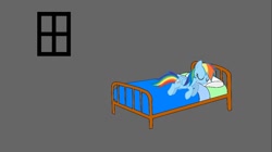 Size: 1080x604 | Tagged: safe, imported from twibooru, screencap, rainbow dash, pegasus, pony, series:bump in the night, series:mlp animation's short films, bed, cute, dashabetes, image, needs more jpeg, sleeping, solo