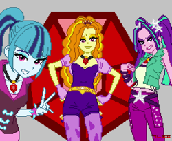 Size: 2200x1800 | Tagged: safe, artist:gonicfanfic, imported from derpibooru, adagio dazzle, aria blaze, sonata dusk, equestria girls, pixel art, the dazzlings