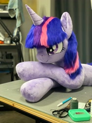 Size: 3024x4032 | Tagged: safe, artist:megatarot, imported from derpibooru, twilight sparkle, pony, unicorn, irl, life size, photo, plushie, unicorn twilight