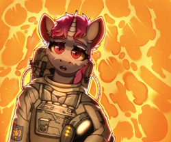 Size: 1680x1400 | Tagged: safe, artist:freak-side, imported from derpibooru, oc, pony, unicorn, solo, spacesuit, sun