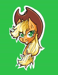 Size: 3195x4135 | Tagged: safe, artist:kizupoko, imported from derpibooru, applejack, earth pony, cute, eye, eyes, green eyes, simple background, smiling