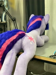 Size: 3024x4032 | Tagged: safe, artist:megatarot, imported from derpibooru, twilight sparkle, pony, unicorn, butt, female, fluffy, irl, life size, photo, plushie, solo