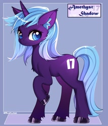 Size: 1851x2160 | Tagged: safe, artist:fd, imported from derpibooru, oc, oc only, oc:amethyst shadow, pony, unicorn, blushing, butt, commission, high res, plot, solo