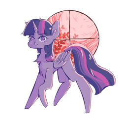 Size: 900x900 | Tagged: safe, artist:cuaaa, imported from derpibooru, twilight sparkle, alicorn, pony, chest fluff, female, looking at you, mare, missing cutie mark, simple background, smiling, smiling at you, solo, twilight sparkle (alicorn), white background, window