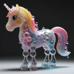 Size: 1024x1024 | Tagged: safe, imported from derpibooru, oc, oc only, unnamed oc, pony, unicorn, ai content, ai generated, bubble, full body, generator:stable cascade, prompter:pawels, shadow, solo