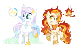 Size: 3352x2016 | Tagged: safe, artist:dixieadopts, imported from derpibooru, oc, oc only, oc:blaze, oc:northstar, pony, unicorn, female, mare, simple background, transparent background