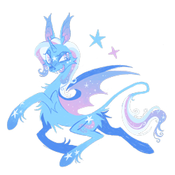 Size: 1618x1620 | Tagged: safe, artist:webkinzworldz, imported from derpibooru, trixie, alicorn, bat pony, bat pony alicorn, pony, alternate design, bat nose, bat wings, horn, leonine tail, race swap, simple background, solo, tail, transparent background, wings