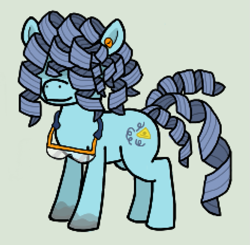 Size: 793x777 | Tagged: safe, artist:cutehorseprions, imported from derpibooru, oc, oc only, oc:thread chaser, earth pony, pony, curly mane, dirty hooves, female, glasses, hair covering face, lowres, mare, solo