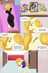 Size: 1280x1920 | Tagged: safe, artist:calamity-studios, imported from derpibooru, oc, unicorn, comic:black star tales, clothes, crying, dress, female, flower, horn, mare, picture, school uniform, teary eyes, unicorn oc