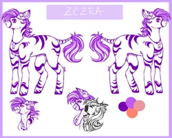 Size: 1223x978 | Tagged: safe, artist:dejji_vuu, imported from derpibooru, oc, oc:zezra, zebra, reference sheet, solo