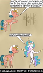 Size: 1000x1700 | Tagged: safe, artist:sneshpone, imported from derpibooru, princess celestia, somnambula, pony, among us, comic