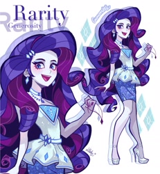 Size: 1887x2043 | Tagged: safe, artist:libbly_libby, imported from derpibooru, rarity, equestria girls, clothes, female, high heels, open mouth, open smile, rarity peplum dress, shoes, smiling