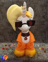 Size: 2985x3819 | Tagged: safe, artist:1stastrastudio, imported from derpibooru, oc, oc:dyx, pony, clothes, irl, photo, plushie, solo, sunglasses