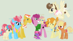 Size: 1189x672 | Tagged: safe, artist:bookwormpony, imported from derpibooru, carrot cake, cranberry pit, cup cake, pound cake, pumpkin cake, oc, oc:angel cake, oc:fuschella fondant, oc:very merry berry tart, earth pony, pegasus, pony, unicorn, base used, brother and sister, cake twins, eyes closed, family, father and child, father and daughter, father and son, female, filly, foal, group, half r63 shipping, husband and wife, male, mare, mother and child, mother and daughter, mother and son, offspring, older, older cranberry pit, older pound cake, older pumpkin cake, parent:carrot cake, parent:cranberry pit, parent:cup cake, parent:pumpkin cake, parents:carrot cup, rule 63, shipping, siblings, simple background, stallion, straight, the cakes, twins