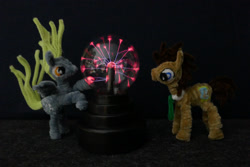 Size: 2000x1333 | Tagged: safe, alternate version, artist:malte279, imported from derpibooru, part of a set, derpy hooves, doctor whooves, time turner, chenille, chenille stems, chenille wire, craft, pipe cleaner sculpture, pipe cleaners, plasma ball