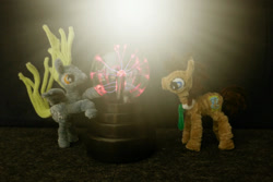 Size: 1600x1067 | Tagged: safe, alternate version, artist:malte279, imported from derpibooru, part of a set, derpy hooves, doctor whooves, time turner, chenille, chenille stems, chenille wire, craft, pipe cleaner sculpture, pipe cleaners, plasma ball