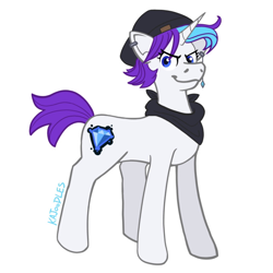 Size: 640x640 | Tagged: safe, artist:kajoodles, imported from derpibooru, rarity, pony, unicorn, alternate cutie mark, alternate universe, ear piercing, personality swap, piercing, short tail, solo, tail