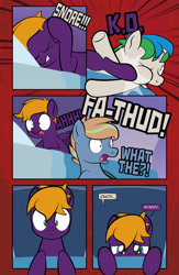 Size: 1920x2948 | Tagged: safe, artist:alexdti, imported from derpibooru, oc, oc only, oc:brainstorm (alexdti), oc:purple creativity, oc:star logic, pegasus, pony, unicorn, comic:quest for friendship retold, comic, dialogue, speech bubble