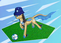 Size: 4960x3508 | Tagged: safe, artist:chuucho, imported from derpibooru, oc, oc:afrito, kirin, atlético tucumán, football, futbol, kirin oc, piluso, sports, tucumán