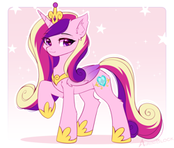 Size: 1244x1053 | Tagged: safe, artist:airiniblock, imported from ponybooru, princess cadance, alicorn, pony, colored wings, crown, female, hoof shoes, jewelry, peytral, princess shoes, regalia, solo, wings