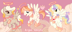 Size: 4281x1920 | Tagged: safe, artist:vi45, imported from derpibooru, oc, oc only, angel pony, original species, angel, halo, male, stallion