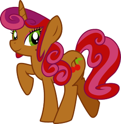 Size: 612x629 | Tagged: safe, artist:cyberglass, imported from derpibooru, cherry spices, pony, unicorn, cute, female, mare, raised hoof, simple background, transparent background