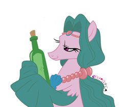 Size: 974x820 | Tagged: safe, artist:nyanysa, imported from derpibooru, merpony, bottle, cute, female, jewel, simple background, transparent background