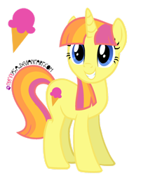 Size: 1280x1451 | Tagged: safe, artist:nyanysa, idw, imported from derpibooru, sweetcream scoops, pony, unicorn, cutie mark, female, food, ice cream, idw showified, mare, simple background, transparent background