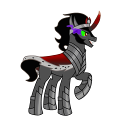 Size: 2048x2048 | Tagged: safe, artist:twiny dust, imported from derpibooru, king sombra, pony, unicorn, armor, cape, clothes, fangs, glowing, glowing eyes, simple background, solo, transparent background