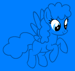 Size: 467x444 | Tagged: safe, artist:rain-approves, artist:spitfirethepegasusfan39, pegasus, pony, adult blank flank, base used, blank flank, blue background, flying, g4, hooves, male, mr. daydream, mr. men, mr. men little miss, ponified, simple background, smiling, solo, stallion