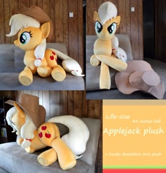 Size: 1024x1068 | Tagged: safe, imported from derpibooru, applejack, earth pony, original species, plush pony, pony, applebutt, butt, plot, plushie, rear view