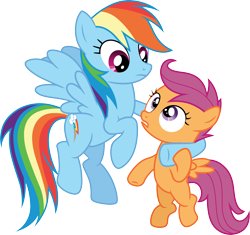 Size: 3187x3000 | Tagged: safe, artist:cloudy glow, imported from derpibooru, rainbow dash, scootaloo, the mysterious mare do well, .ai available, simple background, transparent background, vector