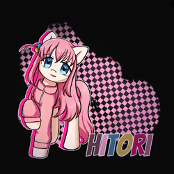 Size: 2000x2000 | Tagged: safe, artist:brella, imported from derpibooru, pony, anime, bocchi the rock!, hitori gotoh, ponified, solo