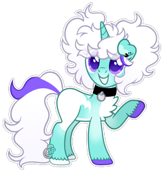 Size: 1485x1557 | Tagged: safe, artist:dreamybae, artist:sleepy_princee, imported from derpibooru, oc, oc only, oc:pupcup, pony, unicorn, base used, chest fluff, dog ears, ear piercing, facial markings, female, female oc, hooves, horn, long tail, mare, mare oc, multicolored hooves, piercing, pigtails, simple background, smiling, solo, standing, tail, transparent background, unicorn oc, unshorn fetlocks