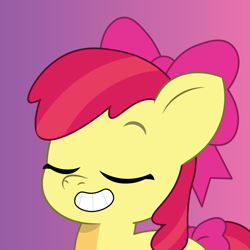 Size: 900x900 | Tagged: safe, artist:prixy05, imported from derpibooru, apple bloom, earth pony, pony, bow, bust, female, filly, foal, g4 to g5, g5, generation leap, gradient background, hair bow, my little pony: tell your tale, portrait, solo