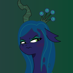 Size: 900x900 | Tagged: safe, artist:prixy05, imported from derpibooru, queen chrysalis, changeling, changeling queen, bust, female, g4 to g5, g5, generation leap, gradient background, my little pony: tell your tale, portrait, solo