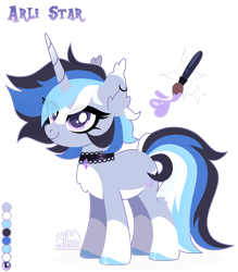 Size: 1920x2189 | Tagged: safe, artist:kabuvee, imported from derpibooru, oc, oc:arli star, pony, unicorn, choker, female, mare, simple background, solo, transparent background