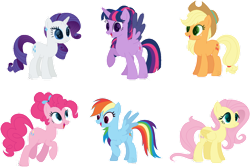 Size: 1024x685 | Tagged: safe, artist:pegasister64, imported from derpibooru, applejack, fluttershy, pinkie pie, rainbow dash, rarity, twilight sparkle, alicorn, earth pony, pegasus, pony, unicorn, alternate design, alternate hairstyle, applejack's hat, base used, colored wings, colored wingtips, cowboy hat, ear piercing, earring, female, folded wings, hat, jewelry, mane six, piercing, simple background, spread wings, transparent background, twilight sparkle (alicorn), wings