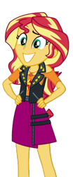 Size: 834x2000 | Tagged: safe, artist:cutler1228, edit, edited screencap, imported from derpibooru, screencap, sunset shimmer, human, equestria girls, clothes, female, geode of empathy, hand on hip, magical geodes, not a vector, smiling, solo