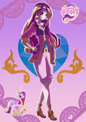 Size: 828x1169 | Tagged: safe, artist:cmacx, imported from derpibooru, princess cadance, alicorn, human, pony, clothes, hand on hip, humanized, jacket, shoes