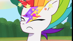 Size: 1283x720 | Tagged: safe, imported from derpibooru, screencap, zipp storm, pegasus, pony, spoiler:g5, spoiler:my little pony: tell your tale, spoiler:tyts01e22, alternate hairstyle, circling stars, dizzy, eyes closed, face paint, g5, my little pony: tell your tale, zipp's yes day