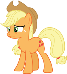 Size: 3000x3334 | Tagged: safe, artist:cloudy glow, imported from derpibooru, applejack, earth pony, pony, fake it 'til you make it, .ai available, applejack's hat, cowboy hat, female, hat, simple background, solo, transparent background, vector