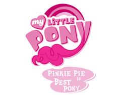 Size: 828x621 | Tagged: safe, artist:thebronypony123, imported from derpibooru, pinkie pie, logo, my little pony logo, pinkie pie is best pony, simple background, solo, transparent background