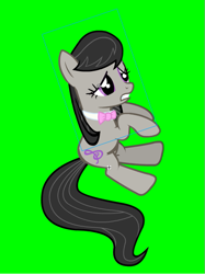 Size: 525x703 | Tagged: safe, artist:alethila, imported from derpibooru, octavia melody, fighting is magic, black hair, black tail, bowtie, fighting is magic aurora, green background, sad, simple background, tail