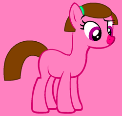 Size: 751x718 | Tagged: safe, artist:dragonflame59, artist:spitfirethepegasusfan39, imported from twibooru, earth pony, pony, adult blank flank, base used, blank flank, clothes, dreamworks face, female, hairclip, image, little miss, little miss wise, mare, mr. men, mr. men little miss, pink background, png, ponified, simple background, smiling, solo, wise