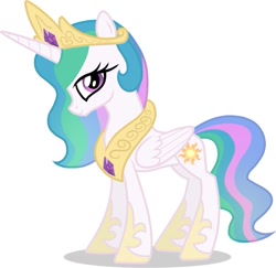 Size: 1053x1024 | Tagged: safe, artist:helenosprime, imported from derpibooru, princess celestia, alicorn, pony, crown, jewelry, necklace, regalia, simple background, solo, vector, white background, younger