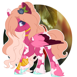 Size: 1000x1000 | Tagged: safe, artist:kaenashepard, imported from derpibooru, oc, oc only, pegasus, pony, base used, bracelet, coat markings, colored wings, colored wingtips, crack ship offspring, female, flower, flower in hair, freckles, hair over one eye, jewelry, mare, necklace, offspring, parent:big macintosh, parent:somnambula, pegasus oc, simple background, solo, transparent background, unshorn fetlocks, wings