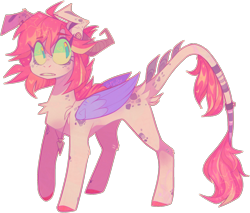 Size: 1974x1684 | Tagged: safe, artist:faultx, imported from derpibooru, oc, oc:faultx, pegasus, pony, colored wings, concave belly, female, horns, leonine tail, mare, simple background, solo, tail, transparent background, wings