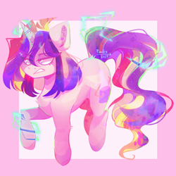 Size: 1236x1236 | Tagged: safe, artist:faultx, imported from derpibooru, oc, oc:sparks, pony, unicorn, female, horn, magic, mare, solo